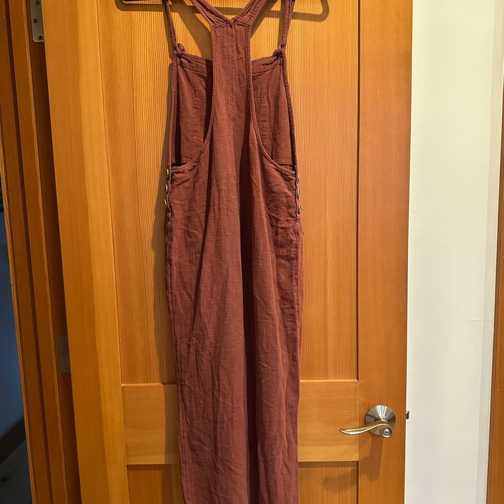 l*space Rust-Brown Textured Overalls - Picture 4 of 4